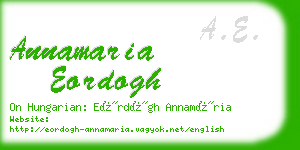 annamaria eordogh business card